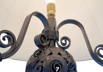 Art Deco Amsterdamse School Floor Lamp by Amsterdamsche Kunstsmederij, 1920s